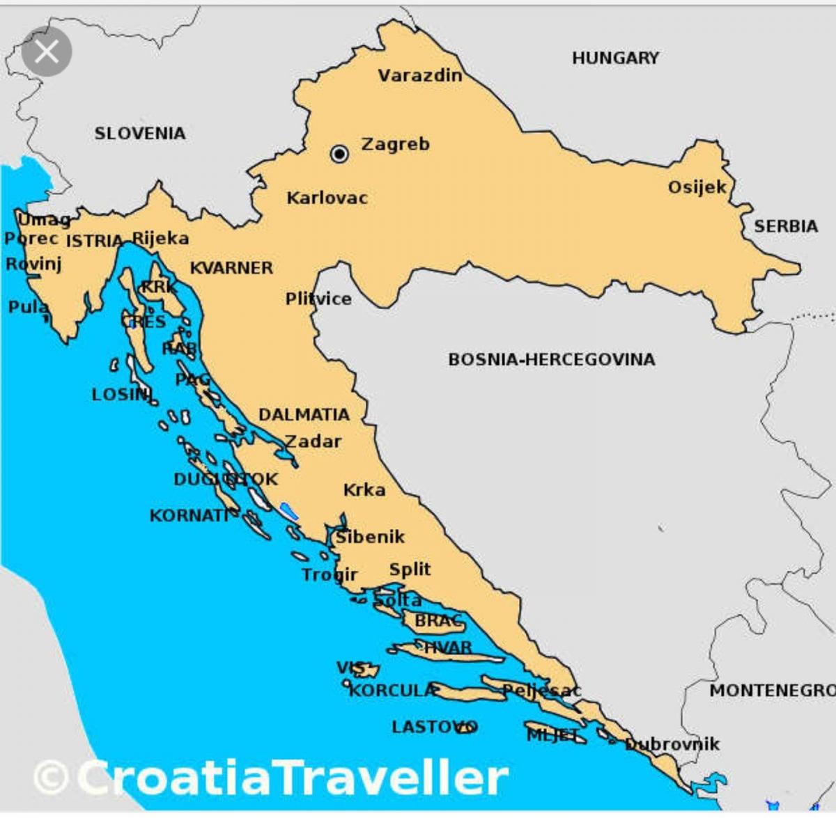 克罗地亚 在地图上