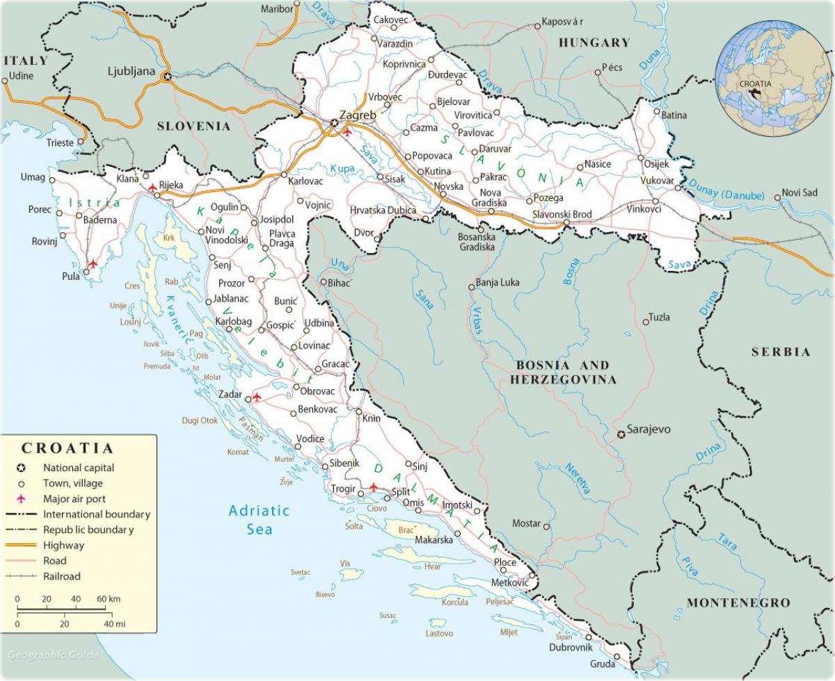 国家地图 克罗地亚