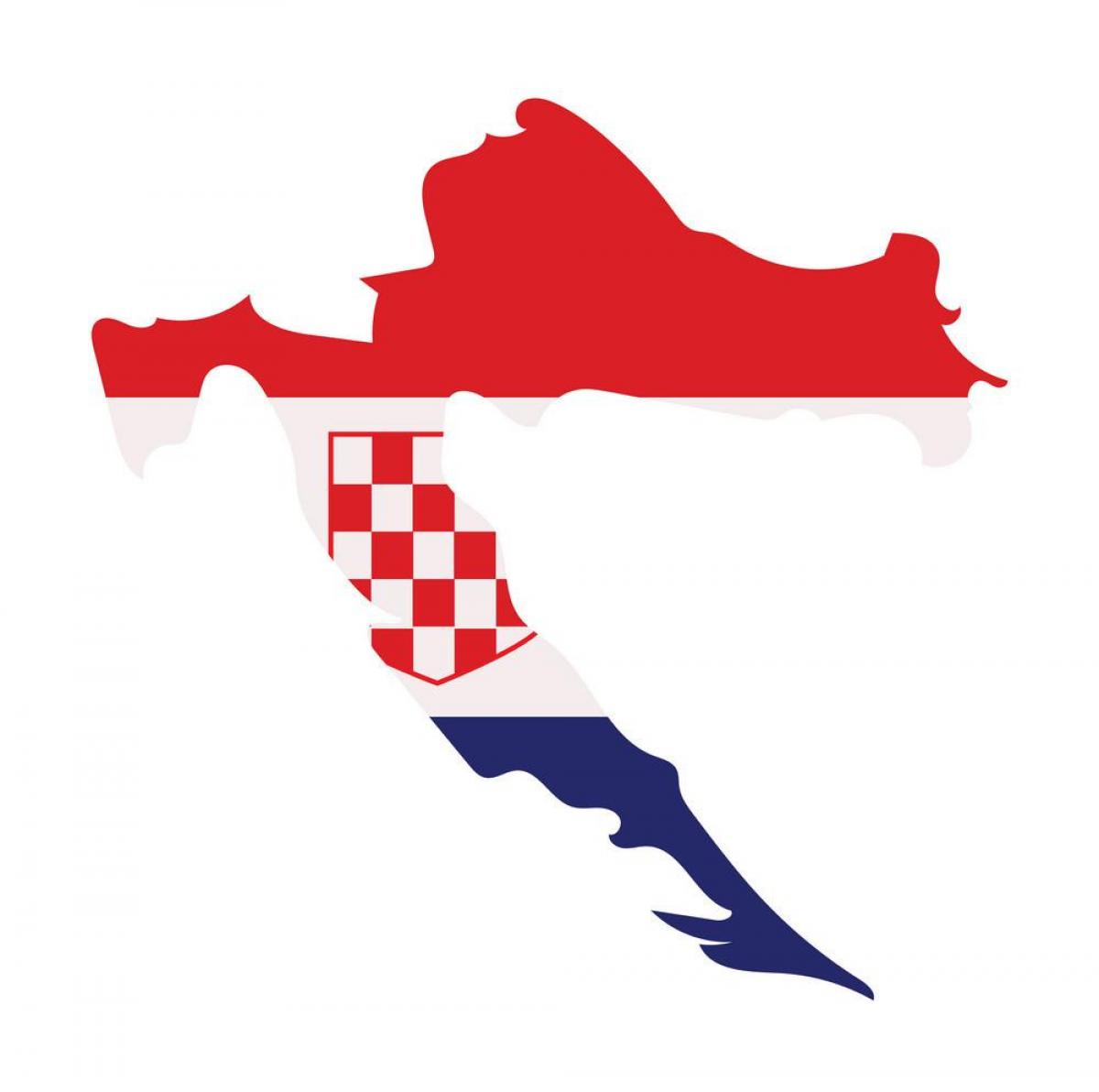 克罗地亚国旗地图