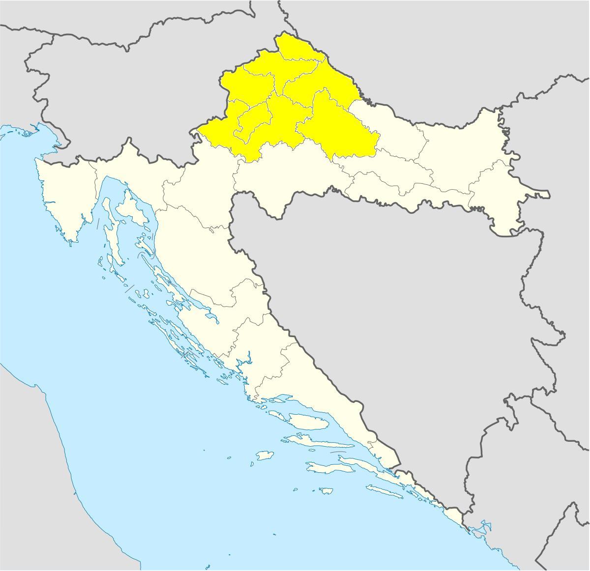 克罗地亚北部地图