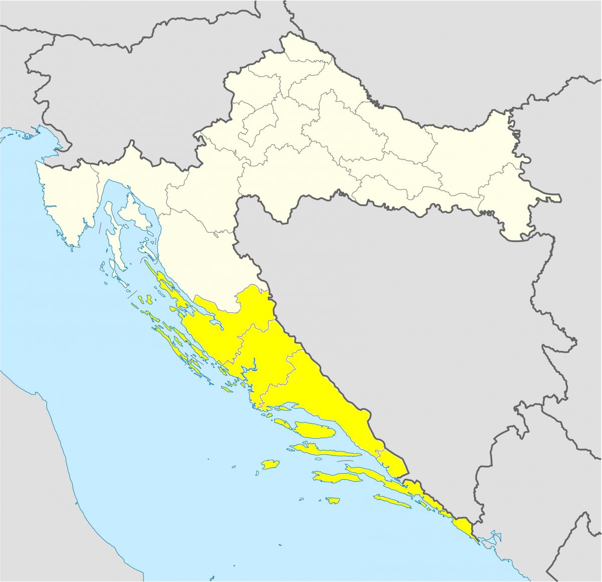 克罗地亚南部地图